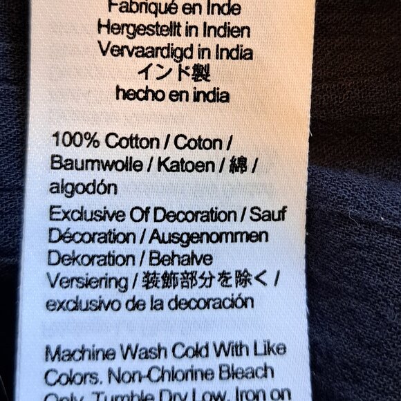 NEW Madewell Navy Blue Smocked Embroidered Long Sleeve Blouse Plus Size XXL - Picture 7 of 7